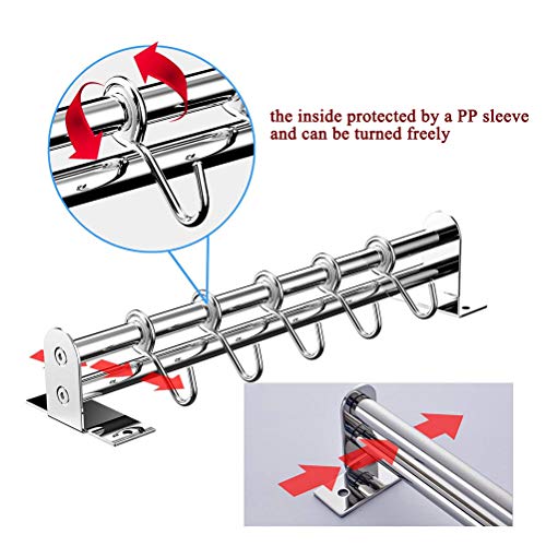 Colgador de Utensilios de Cocina,Colgador de Acero Inoxidable Organizador de Utensilios en Cocina Fácil Montado en Pared 30cm 5-Ganchos para Cocina,Barra,Baño (5 Gancho,30cm)