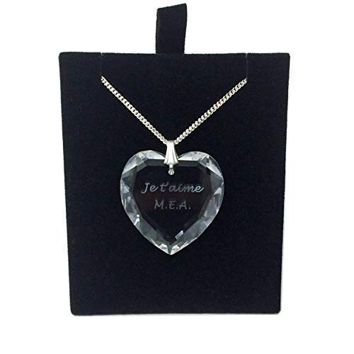 Colgante en forma de corazón con cristal Swarovski personalizado con tu mensaje