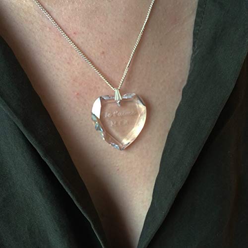 Colgante en forma de corazón con cristal Swarovski personalizado con tu mensaje