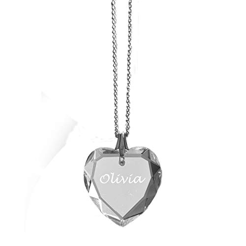 Colgante en forma de corazón con cristal Swarovski personalizado con tu mensaje