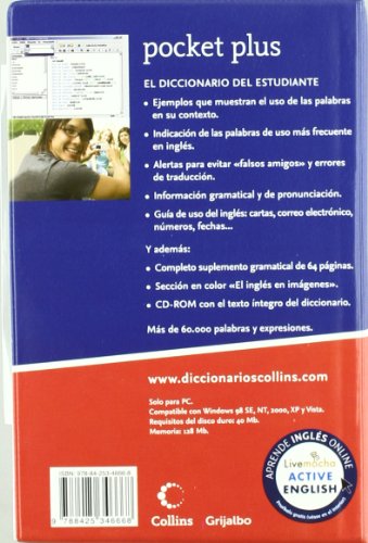 Collins pocket plus. english-spanish, español-inglés. con CD-ROM: Diccionario biling#e y gram#tica Espa#ol-Ingl#s | English-Spanish (incluye CD)