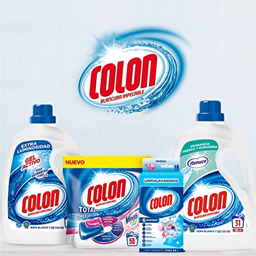 Colon Nenuco - Detergente para lavadora, adecuado para ropa blanca y de color, formato gel - pack de 5, hasta 155 dosis