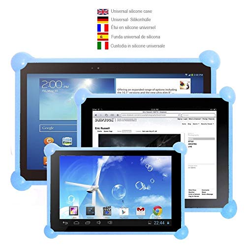 Color Dreams Funda Tablet Silicona Universal Compatible con Cualquier Tablet de Cualquier tamaño como 7", 8", 9", 9.7", 10.1 Azul