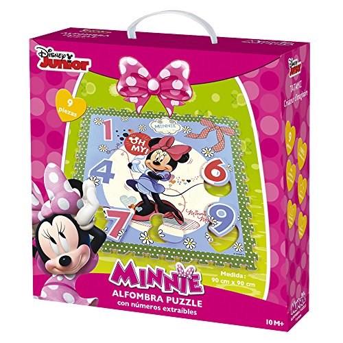 ColorBaby - Alfombra Puzzle goma EVA de MINNIE MOUSE - 9 piezas - 90x90 cm (48059)