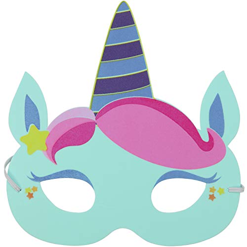 com-four® 12x Máscaras de Unicornio para niños [selección varía] - Conjunto de máscaras para cumpleaños y Fiestas temáticas (12 Piezas - máscara Unicornio)