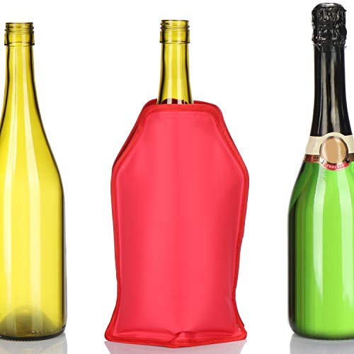 com-four® 2X Enfriador de Botellas para Llevar - Funda de Enfriador de Vino - Funda de enfriamiento para Enfriar Botellas de Cerveza, champán, Vino, Agua y refrescos (Rojo)