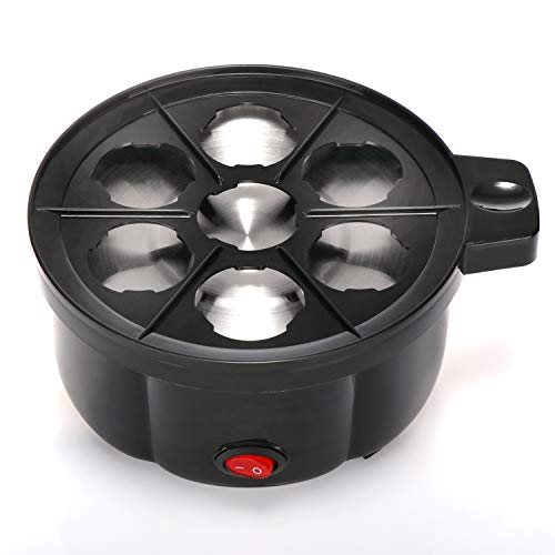 com-four® 350 W Cocina de Huevos, Cocina de 7 Huevos, Huevos infinitamente Duros o Blandos, Cocina de Huevos eléctrica para Solteros y familias