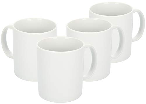 com-four® 4x Taza de café hecha de porcelana - Taza de café en un diseño simple - Cafetera para té y vino caliente - 300 ml por taza