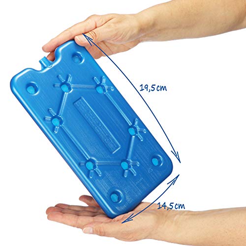 com-four® 6X Paquete de Hielo Plano - Ahorra Espacio y es Ideal para la Nevera y la Bolsa de frío - Elemento refrigerante Estrecho para el Camping y la Playa (06 Piezas - Medio)