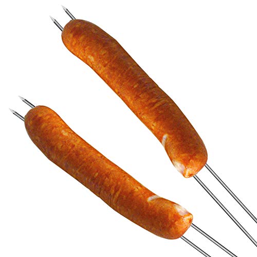 com-four® Brocheta 8X, Doble brocheta para Barbacoa, brochetas de Kebab Hechas de Acero Inoxidable - para brochetas de Carne, Pescado y Verduras en una Parrilla, Horno, sartén