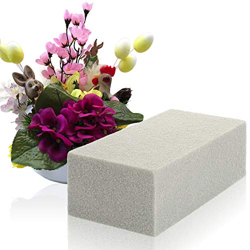 com-four® Composición enchufable 12x para arreglos Florales - Espuma enchufable de Espuma Floral - Esponja Artesanal para Bodas y cumpleaños (12 Piezas - Flores secas)