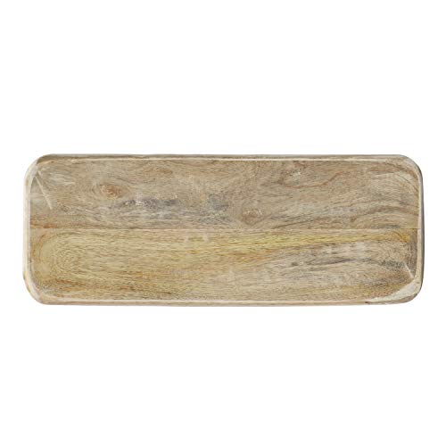 com-four® Cuenco Decorativo de Madera - Bandeja de Madera para la decoración de la habitación - Cuenco Cuadrado de Madera para Frutas y Aperitivos (01 Pieza - 40x15cm)