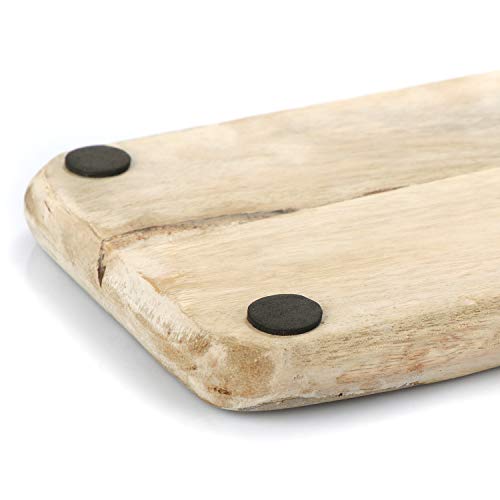 com-four® Cuenco Decorativo de Madera - Bandeja de Madera para la decoración de la habitación - Cuenco Cuadrado de Madera para Frutas y Aperitivos (01 Pieza - 40x15cm)