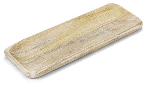 com-four® Cuenco Decorativo de Madera - Bandeja de Madera para la decoración de la habitación - Cuenco Cuadrado de Madera para Frutas y Aperitivos (01 Pieza - 40x15cm)