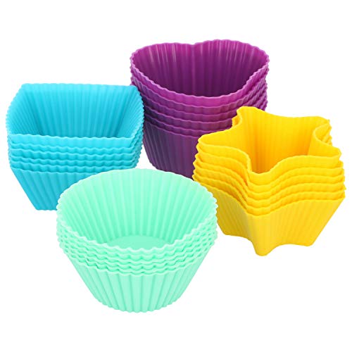 com-four® Juego de cupcakes de 28 piezas - Juego de respaldo con tazas de muffins, cepillo, espátula y bolsa para tuberías - Ideal para cupcakes (28 piezas - set de decoración de cupcakes)