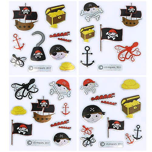 COM-FOUR® Set de obsequios de 300 Piezas Pirata, Grandes obsequios y Regalos Divertidos, Coloridos Accesorios para Fiestas Piratas (Regalos de Fiesta - 300 Piezas - f. 4 niños)