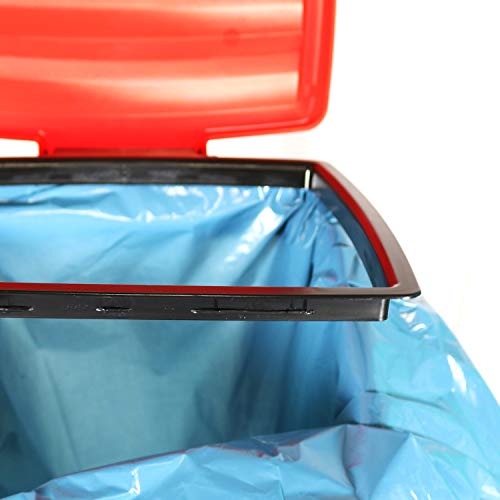 com-four® Soporte para Bolsas de Basura 2X con Tapa en Azul y Rojo, el contenedor de Basura se Puede Montar en 3 Alturas Diferentes (Cubierta - Azul + Rojo)