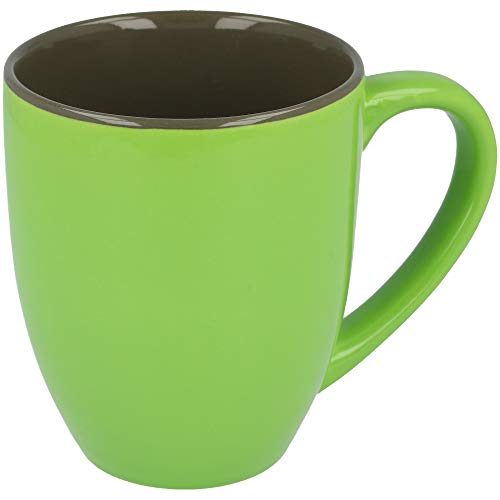 com-four® Taza de café 4x en diferentes colores, 300 ml, porcelana, taza de café, cafetera (04 piezas - azul/gris/verde)