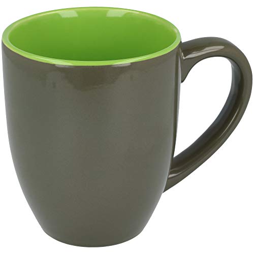 com-four® Taza de café 4x en diferentes colores, 300 ml, porcelana, taza de café, cafetera (04 piezas - azul/gris/verde)