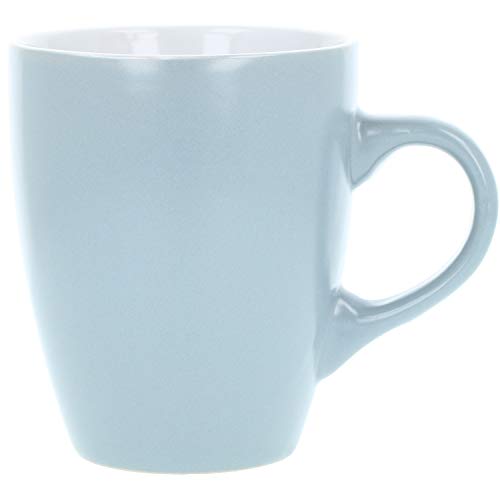 com-four® Taza de café de cerámica 4x - Taza de café de diseño moderno - Cafetera para bebidas frías y calientes - 340 ml (4 piezas - gris claro)