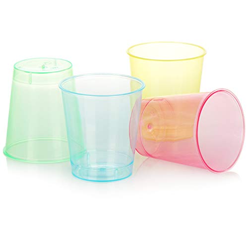 com-four® Vaso de Tiro 128x, Vasos de chupito Reutilizables Aptos para lavavajillas de plástico, Ideales para tiros y Vasos de chupito Cortos y Reutilizables