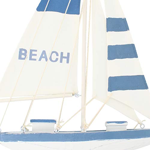 com-four® velero Decorativo marítimo Beach - Barco de Madera en Aspecto Usado - Barco de Madera para decoración - velero Decorativo náutico (01 Pieza - velero de Madera 41.5cm)