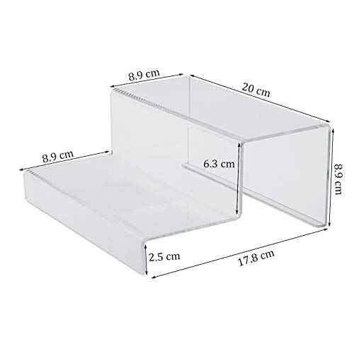 Combination of Life 20x17.8x8.9cm Claro Gabinete de Cocina de acrílico de 2 Pasos Organizador de los cosméticos del Estante de la Especia