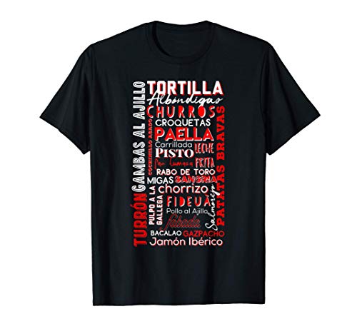 Comida de España Tortilla Española Spain Food Paella Chef Camiseta