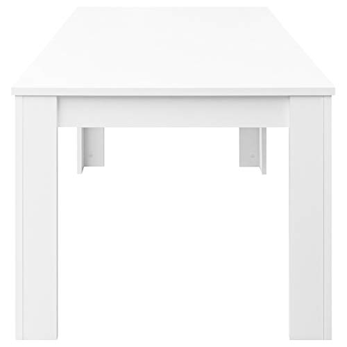 COMIFORT Mesa de Comedor- Mueble Extensible, de Estilo Moderno, Muy Resistente, con Medidas de 140/190 x 90 x 78 cm, Fabricado en Europa, Color Blanco