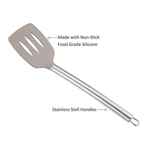 COMLIFE Utensilios de Cocina de 12 Piezas Antiadherentes Set-12 de Silicona y Acero Inoxidable, Incluye cucharas, batidor, abrelatas, pelador, raspador etc.