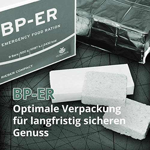 Compact Rieber BP ER Elite Emergency Food Unidad de 500 Gramos Alimentos a Largo Plazo para Exteriores, campamentos, Supervivencia y en situaciones de Crisis (LOT 2020)