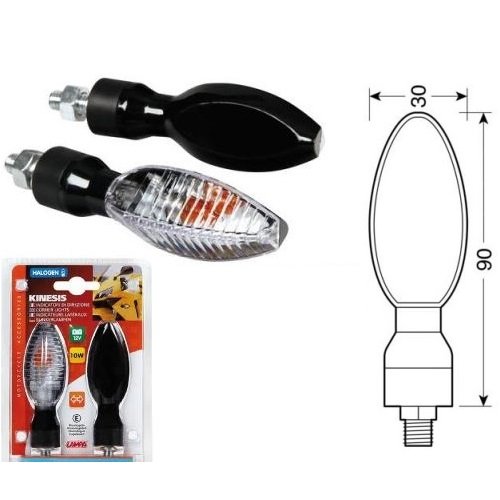 Compatible con Gas EC 250, par de Intermitentes de Bombilla 10 W 90079, lámpara de Color Negro homologadas para Moto de Cristal Blanco luz Naranja