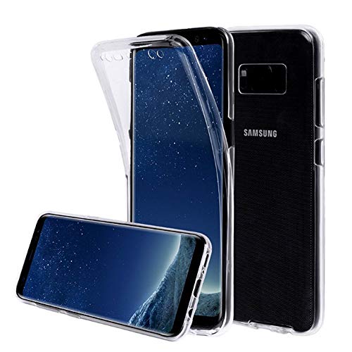 [[ Compatible con SAMSUNG GALAXY S8 ]] [5,8 pulgadas] FUNDA DE SILICONA DELANTERA + TRASERA DOBLE 100% TRANSPARENTE