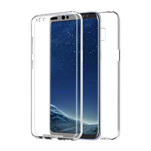 [[ Compatible con SAMSUNG GALAXY S8 ]] [5,8 pulgadas] FUNDA DE SILICONA DELANTERA + TRASERA DOBLE 100% TRANSPARENTE