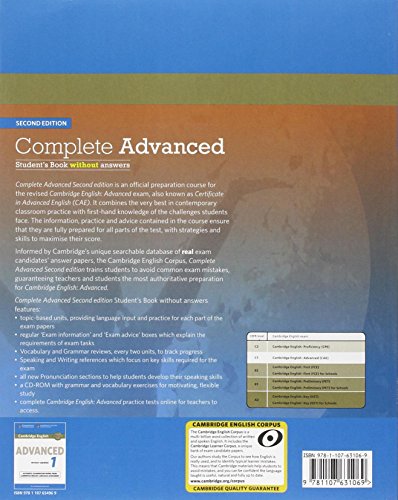 Complete Advanced Student's Book without Answers with CD-ROM Second Edition