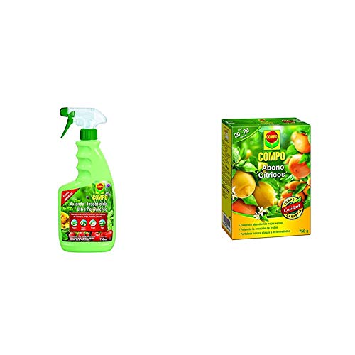 Compo Axiendo insecticida polivalente, Para plantas de interior y exterior, Efecto duradero, Envase pulverizador, 750 ml + Abono para cítricos, Efecto de Larga duración de 4 semanas, 750 g, 2655002011