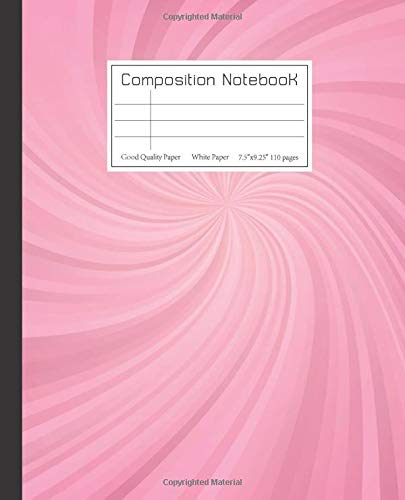 Composition NotebooK College Ruled: Whirlpool Color pink notebook Cover composition notebook covers for teacher teen girls high quality writing paper 110 pages Easy to carry