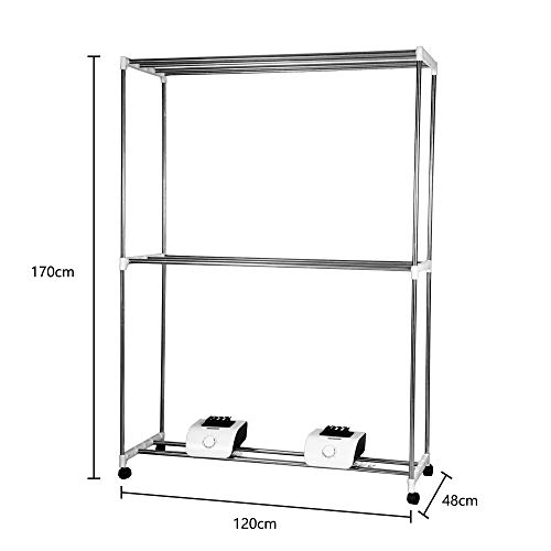 Concise Home Host Dual Secador eléctrico 2000 W de Gran Capacidad 30 kg InoxidableAhorro de energía Ropa húmeda de Interior Aire Caliente Secado Armario