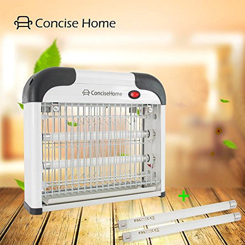 Concise Home Lámpara Mata Insectos, XHY-12EU-1 Lámpara Anti Mosquitos Luz Ultravioleta Mata Moscas, Mosquitos,abarca 30m2 con una Potencia de 12w (2x6w), con 2 Tubos de 6 w de Regalo