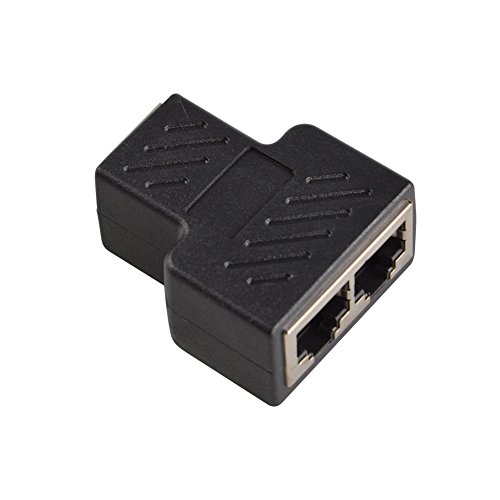 Conectores Splitter RJ45 Adaptador 1 a 2 Ethernet Splitter Coupler Enchufe Doble HUB Interface Contacto Modular Plug Connect Red LAN Internet Cat5 Cat5e Cat6 Cat7 Cables para PC portátil