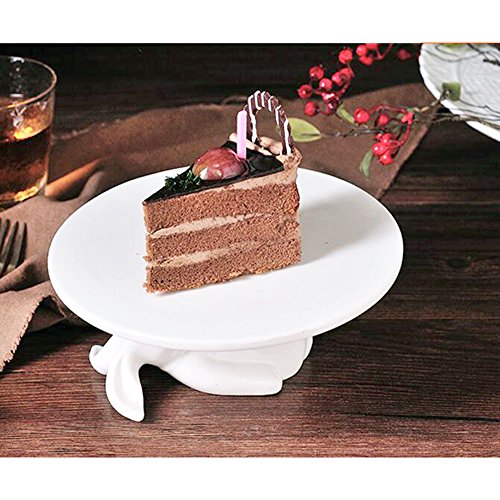 Conejito Bandejas para tartas de cerámica,Platos para postre Bandeja Cake Stand (1 Conejito)