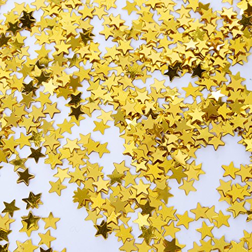 Confeti de Estrella Dorado Confeti Metálico de Mesa Lentejuelas para Decoraciones de Fiesta y Boda, 30 Gramos/ 1 onza