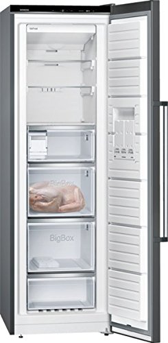 Congelador vertical - Siemens GS36NAX3P, 242 L, No Frost, 186 cm, Clase A++, Inox negro antihuellas
