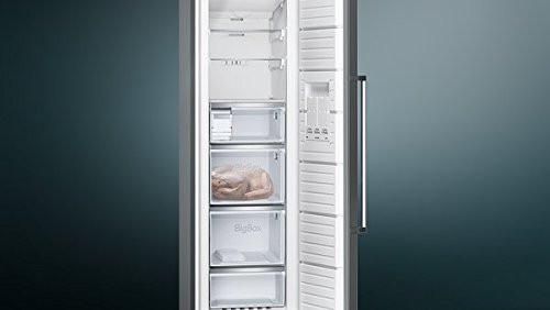 Congelador vertical - Siemens GS36NAX3P, 242 L, No Frost, 186 cm, Clase A++, Inox negro antihuellas