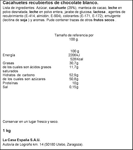 Conguitos Blancos Cacahuete con Chocolate - 1000 gr