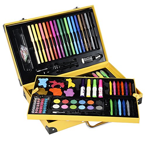 Conjunto Arte CONDA Deluxe en Maletín, Para Niños o Adultos -Set Material Escolar – 159 piezas, incluye lápices de colores, pasteles de óleo, acuarelas, pinceles para pintar