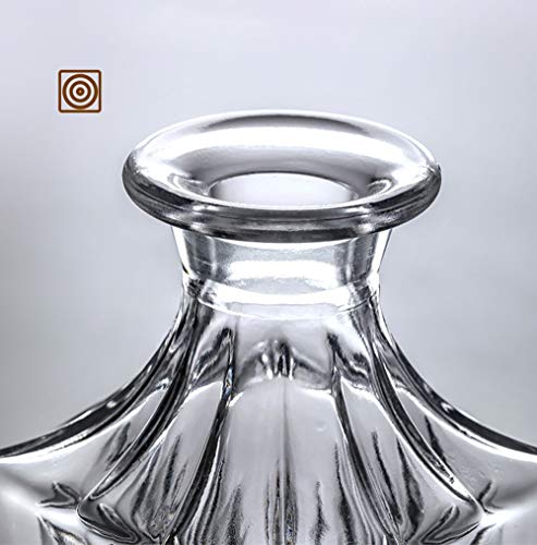Conjunto De Jarra De Whisky Botella De Whisky con Tapón Adornado, Elegante Vaso De Cristal Sin Plomo, Juego De Jarra De Whisky Alcohol Escocés Borbón, 650 Ml