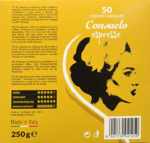 Consuelo - cápsulas de café compatibles con Nespresso* - Intenso, 50 cápsulas