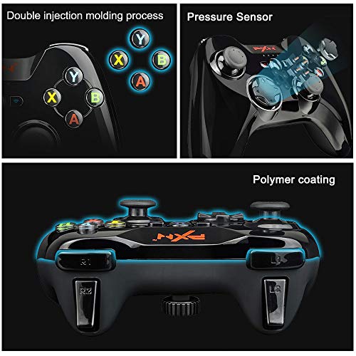 Control de juego inalámbrico MFI para iPhone/iPad/Apple TV, PXN Speedy (6603) iOS Control de Juego Móvil, Gamepad con soporte para teléfono y gatillo L3+R3