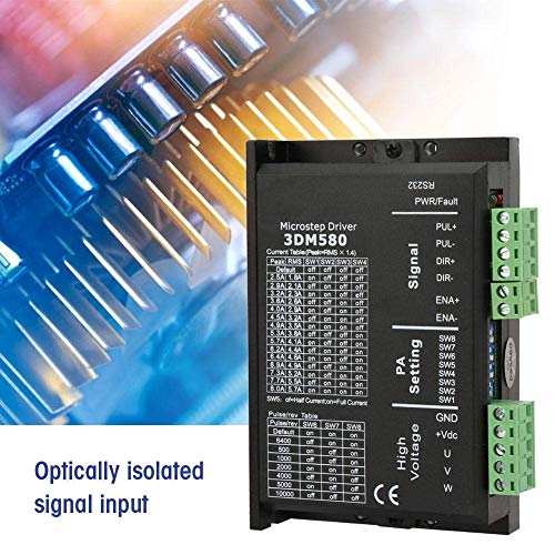 Controlador de motor paso a paso BXU-BG, DC 18-50V 15-400KW 3 fases controlador de motor paso a paso 3DM580 500KHz controlador de motor para CNC